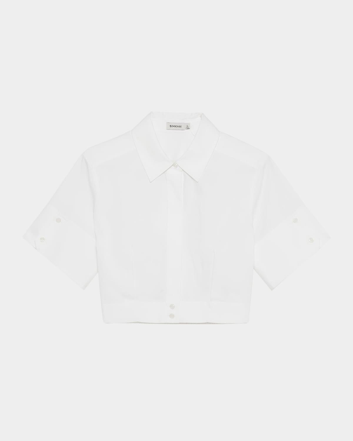 bernie pleated short-sleeve shirt