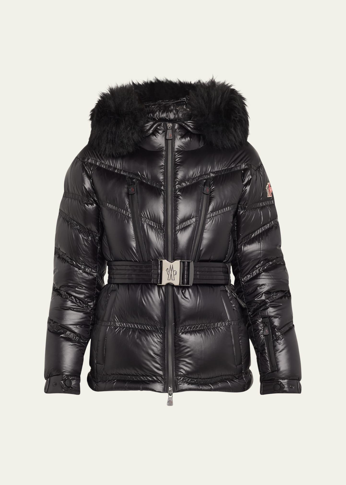 bernis down ski jacket with detachable shearling trim