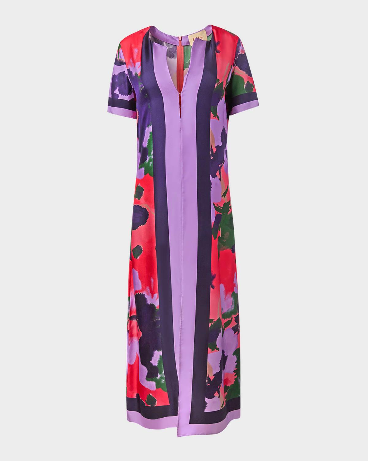 bessie short-sleeve slit midi dress