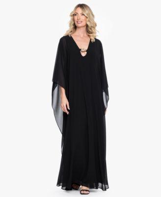 betsy adam womens v neck long kaftan dress
