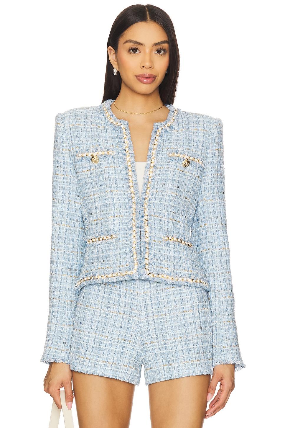 betsy buttoned tweed blazer