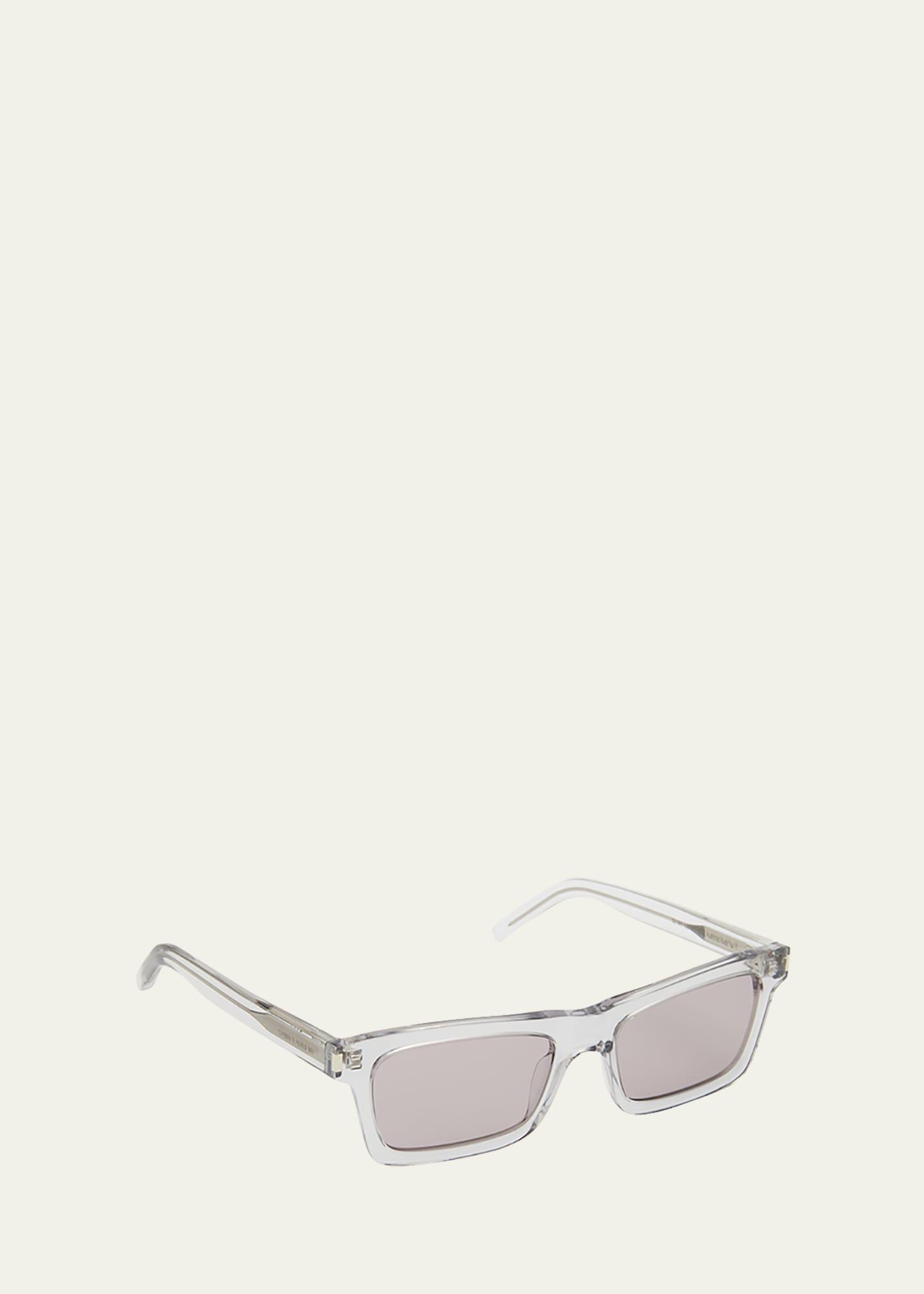 betty rectangle semi-transparent acetate sunglasses
