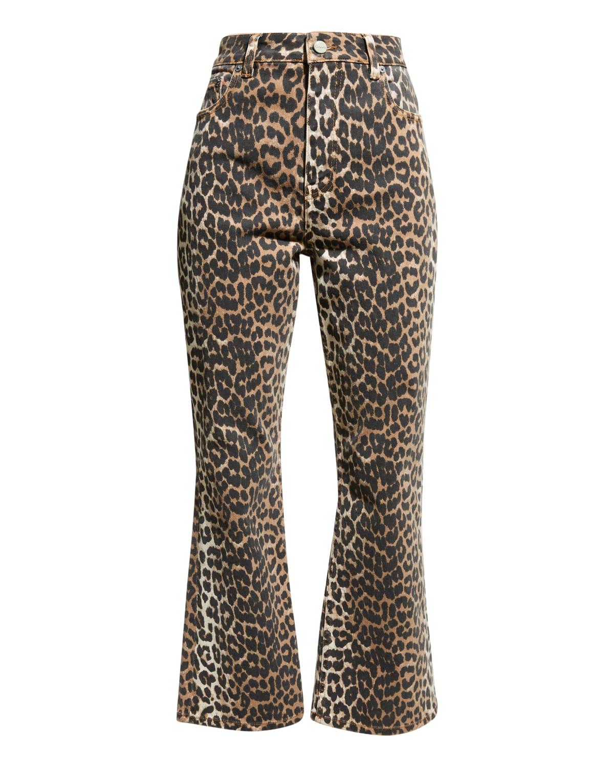betzy leopard cropped bootcut jeans