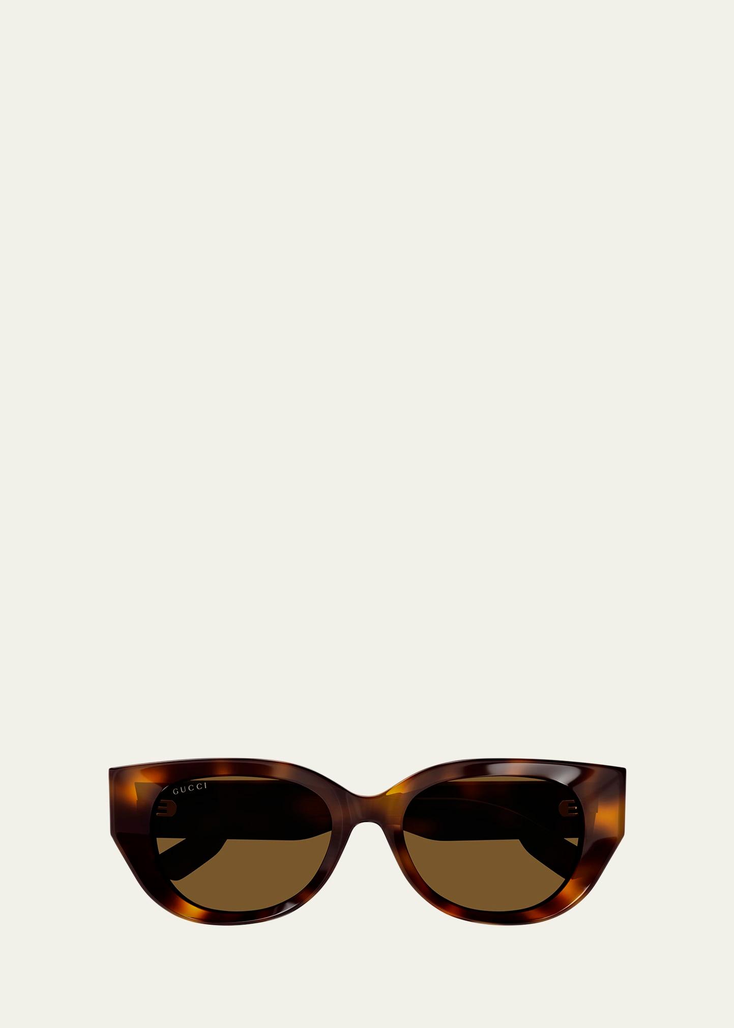 beveled recycled acetate cat-eye sunglasses
