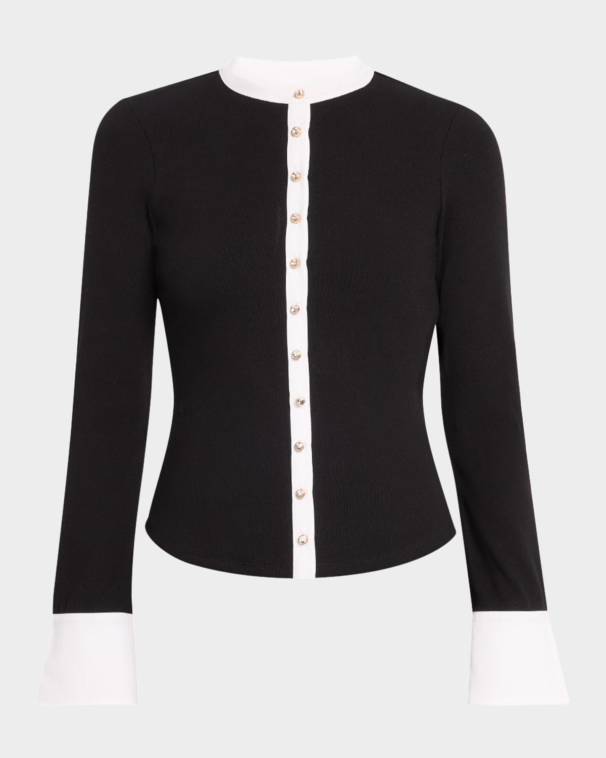 beverly button-front top