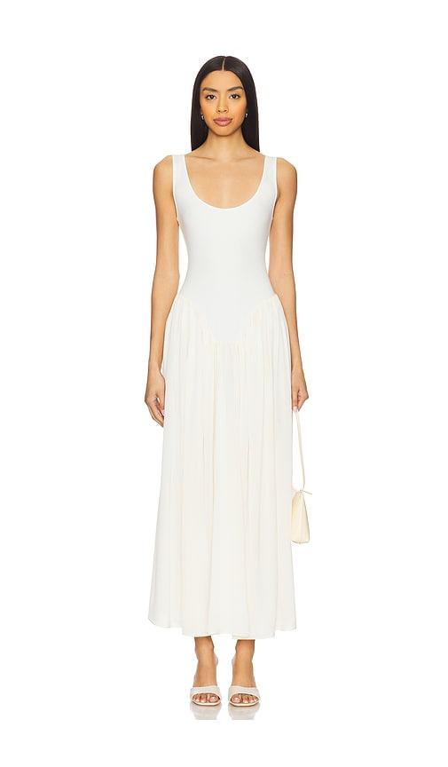 bevza anna dress in ivory,white.
