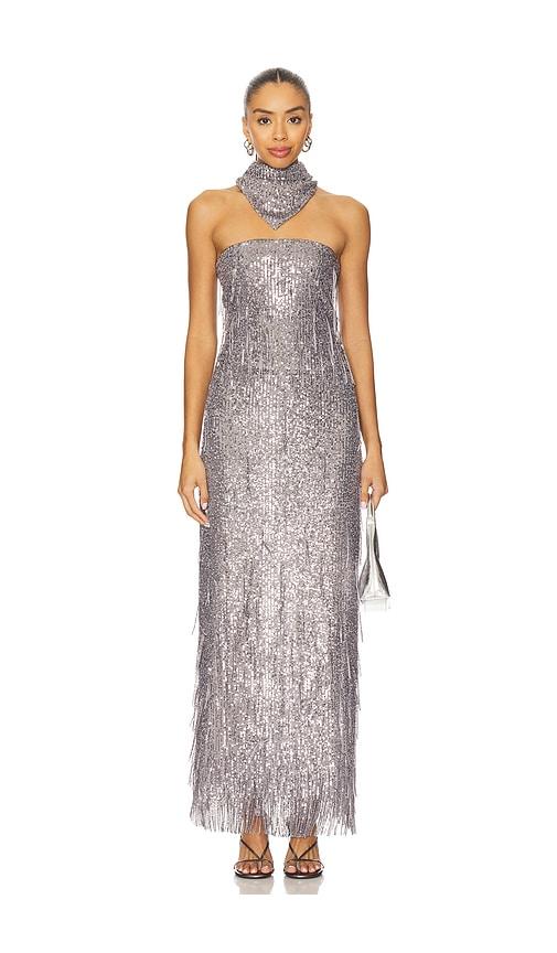 bevza sunbeams long dress in grey.