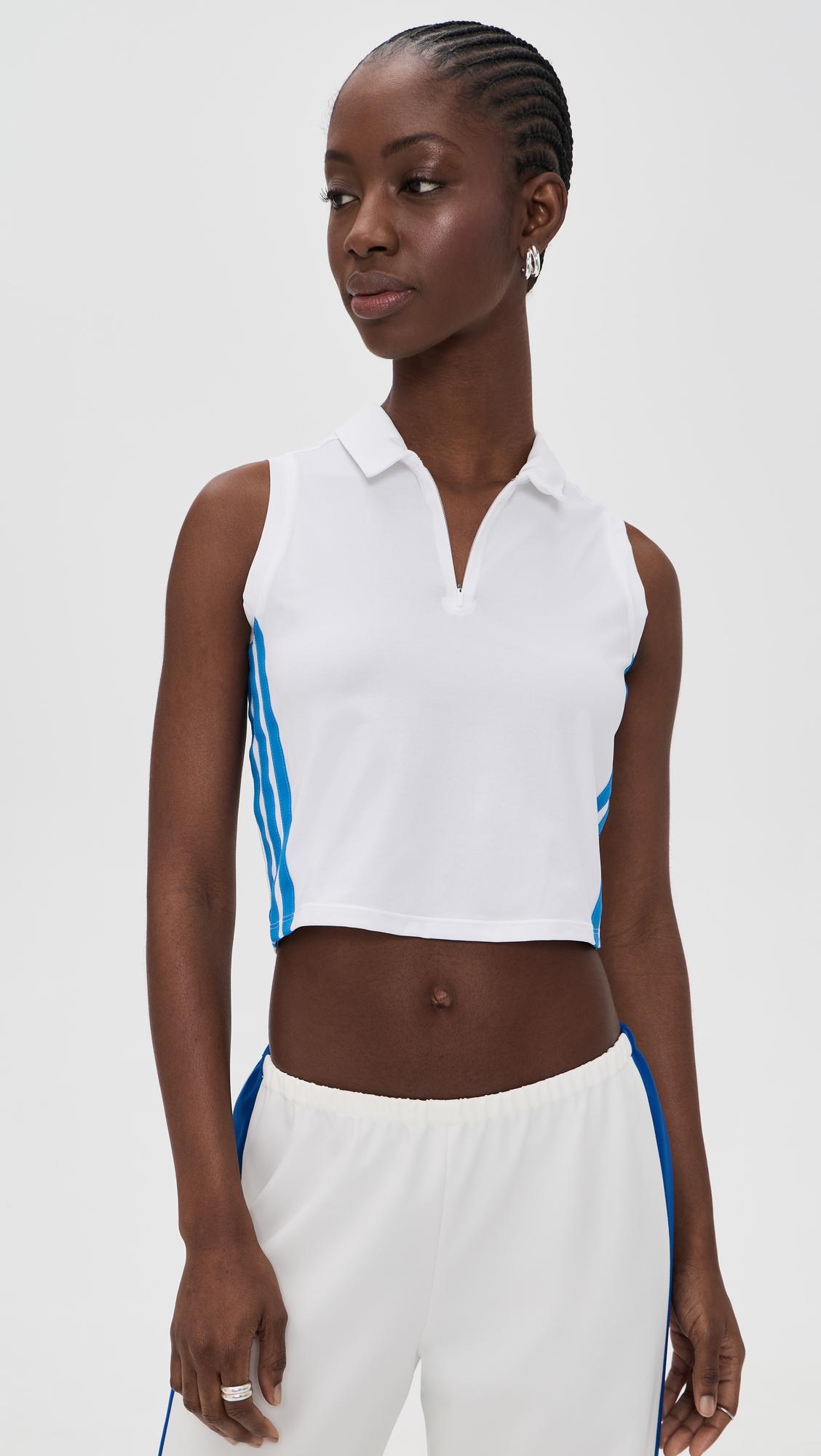 beyond crop twistknit polo shirt