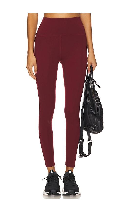 beyond yoga powerbeyond strive midi legging in burgundy.