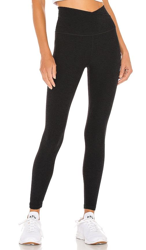 beyond yoga spacedye at your leisure high waisted midi legging in black.
