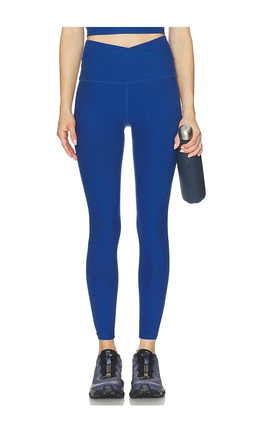 beyond yoga spacedye at your leisure high waisted midi legging in royal.