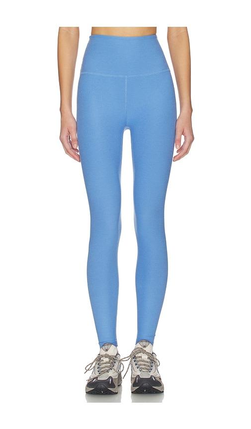 beyond yoga spacedye caught in the midi high waisted legging in baby blue.