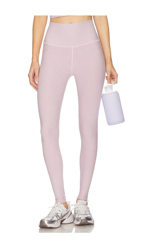 beyond yoga spacedye caught in the midi high waisted legging in pink.