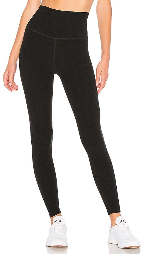 beyond yoga spacedye high waisted midi legging in black.