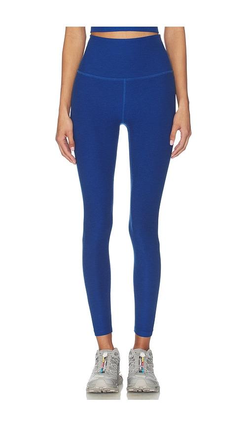 beyond yoga spacedye leggings in blue.
