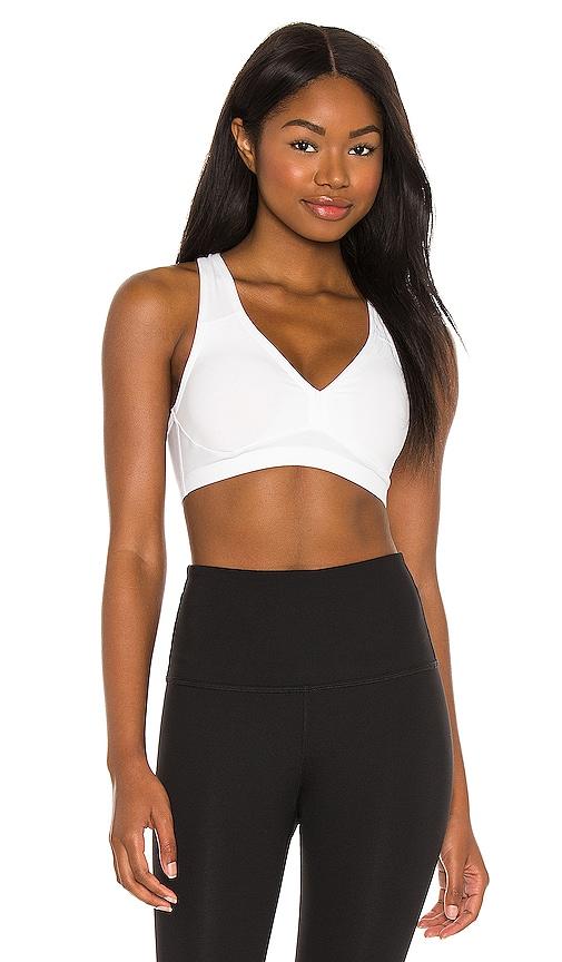 beyond yoga spacedye lift your spirits sports bra in white.