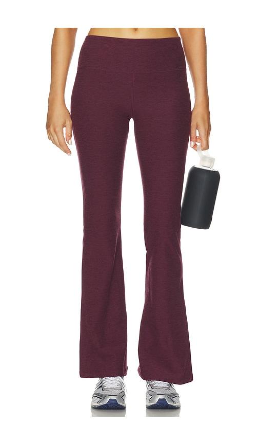 beyond yoga spacedye midrise bootcut pant in purple.