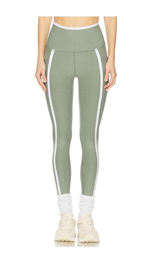 beyond yoga spacedye new moves high waisted midi legging in sage.