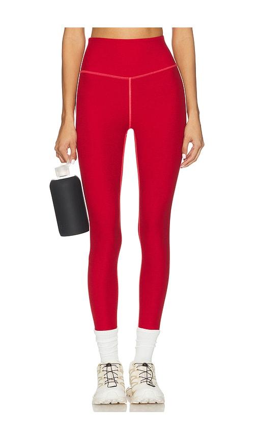 beyond yoga spacedye ready midi legging in red.