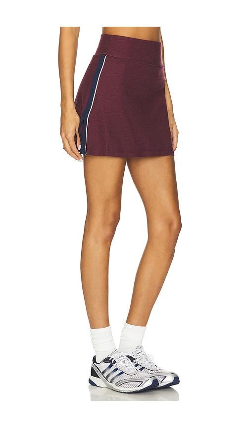 beyond yoga spacedye ready skirt in burgundy.