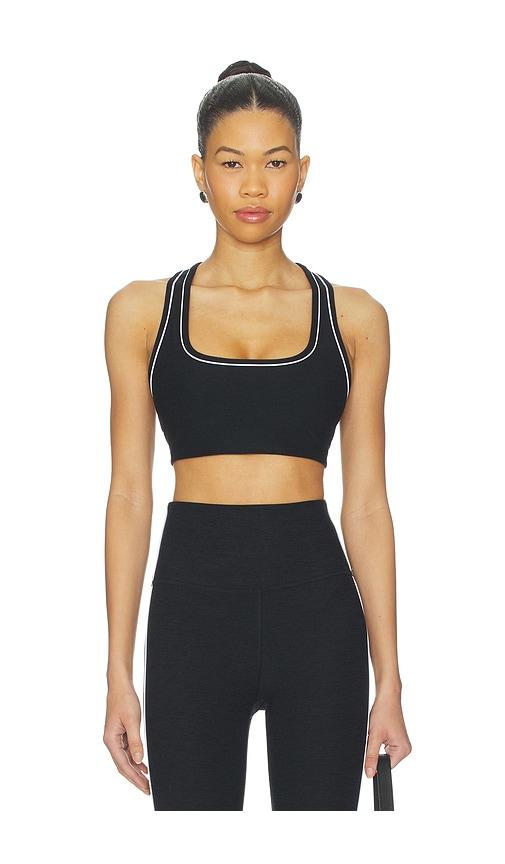 beyond yoga spacedye ready sports bra in black.