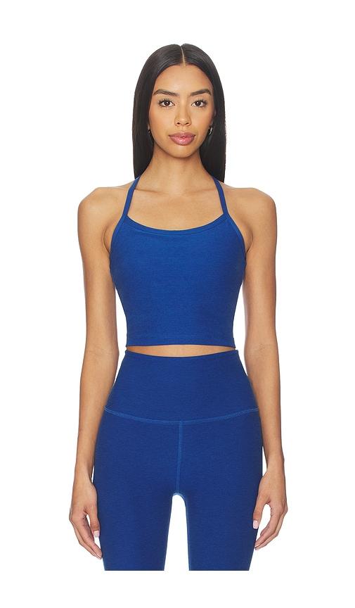 beyond yoga spacedye tank top in blue.