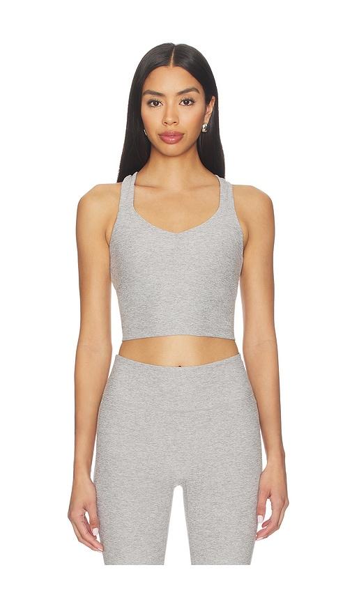 beyond yoga spacedye tank top in light grey.