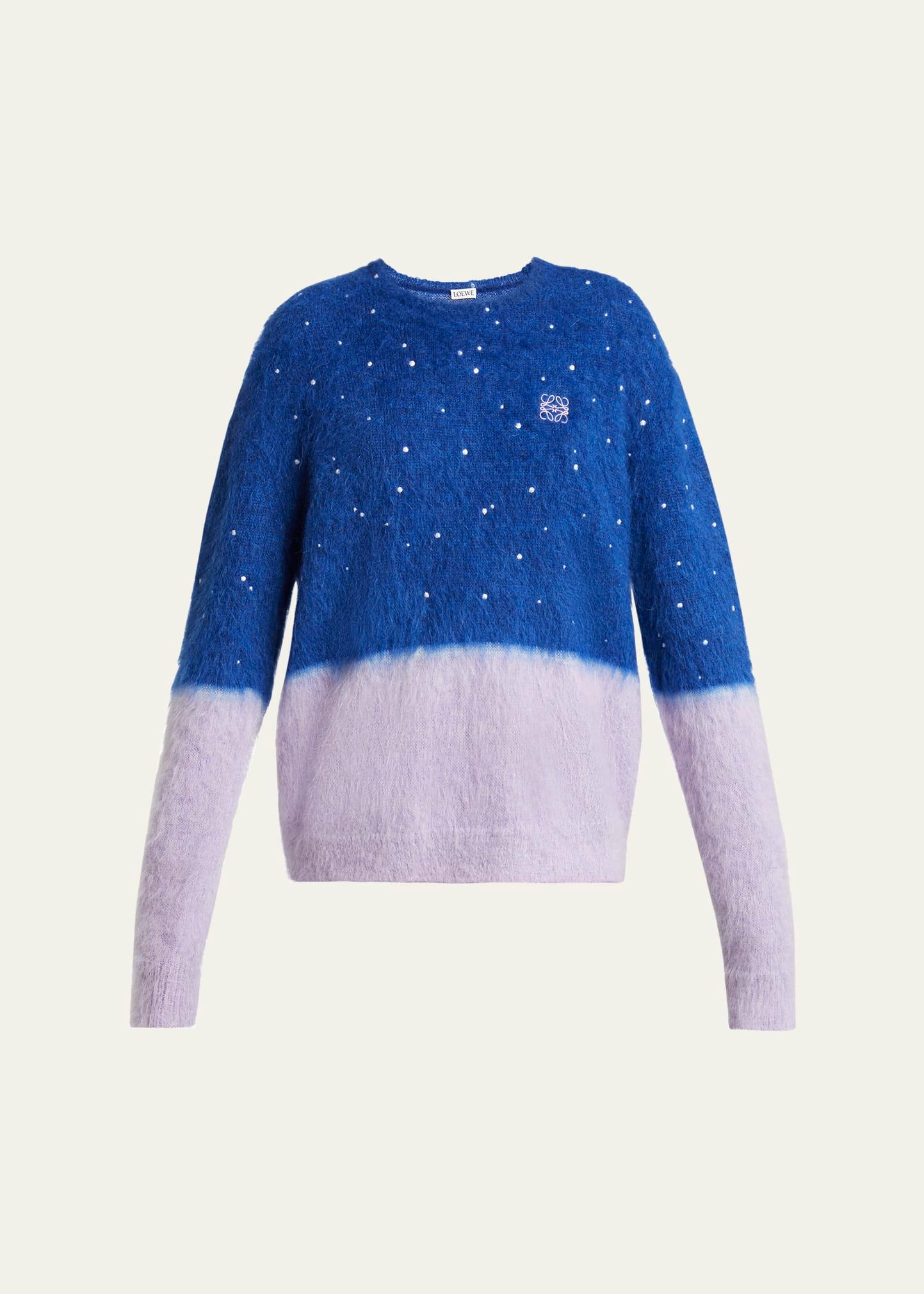 bi-color crystal fuzzy sweater