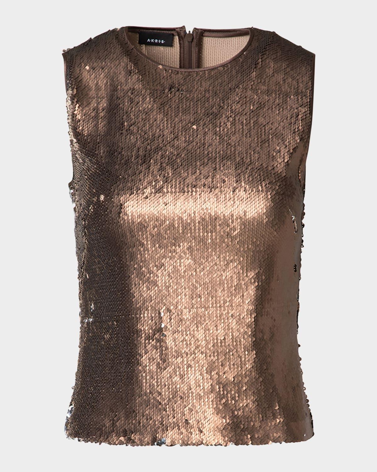 bi-color sequin top