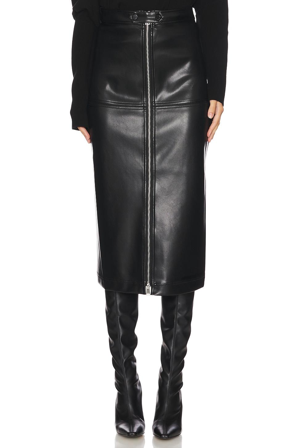 bianca faux leather midi skirt