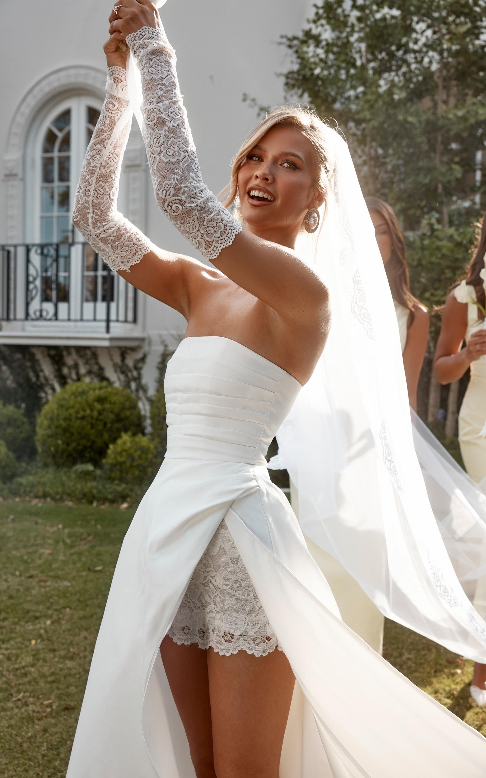 bianca maxi dress - strapless fit and flare dress in ivory