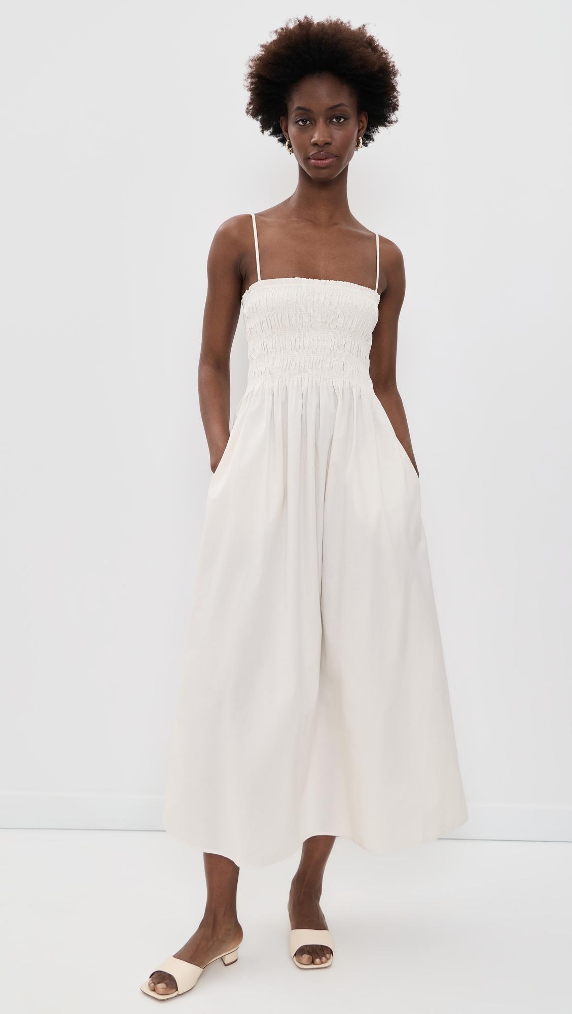 bianca shirred bodice dress