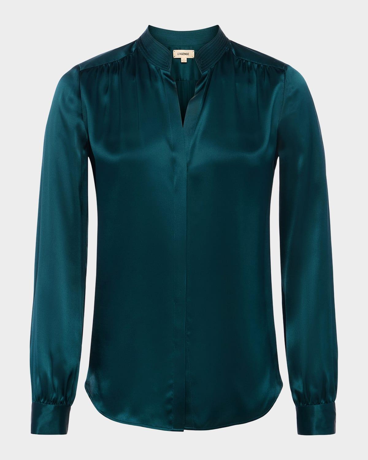 bianca silk charmeuse button-down blouse