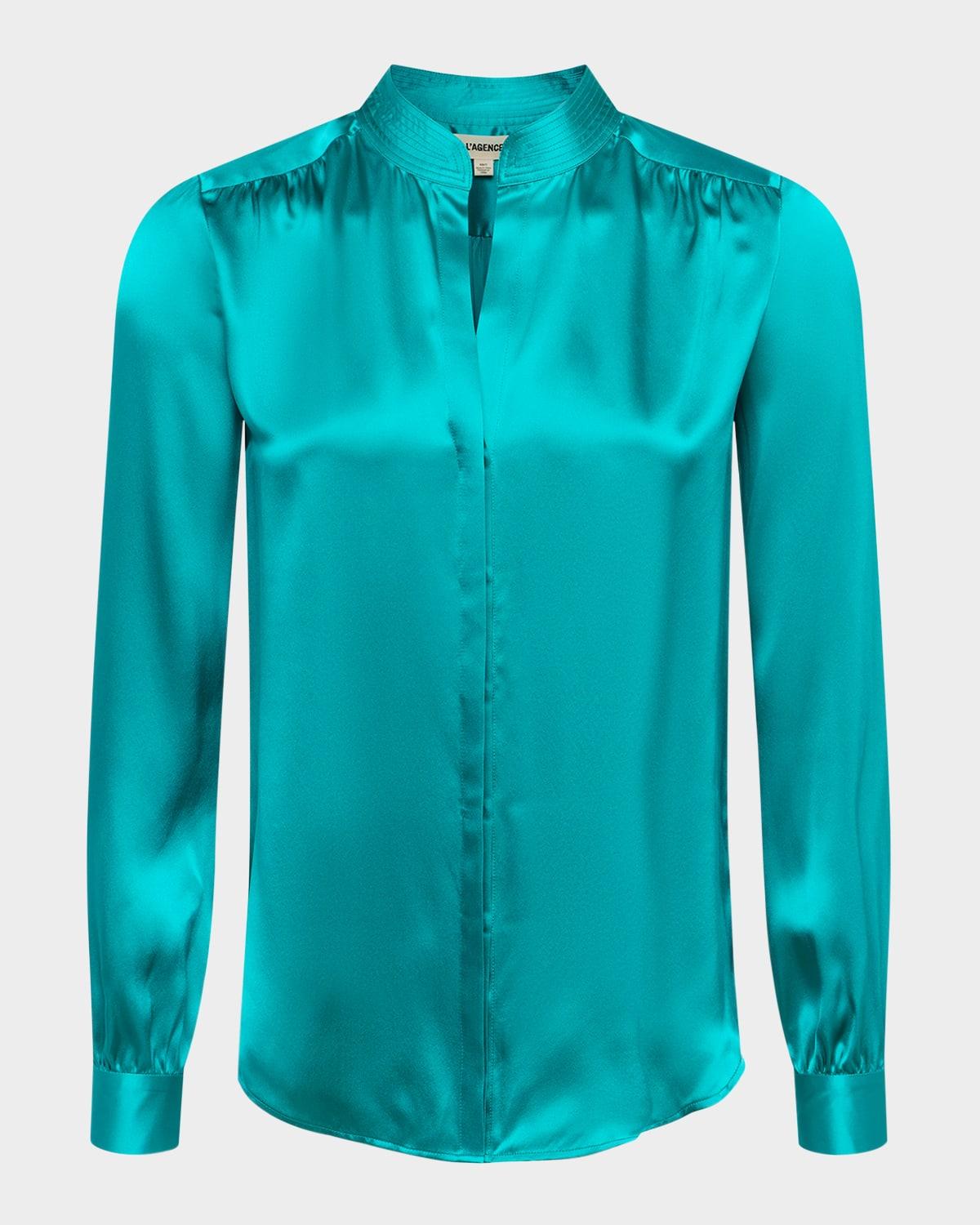 bianca silk charmeuse button-down blouse
