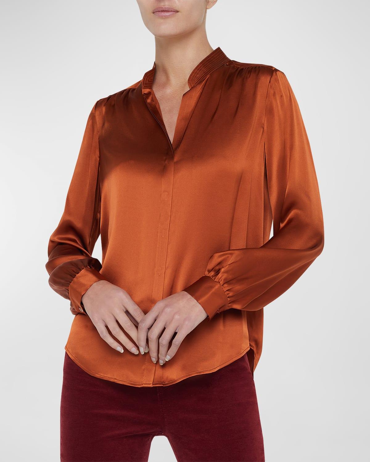 bianca silk charmeuse button-down blouse