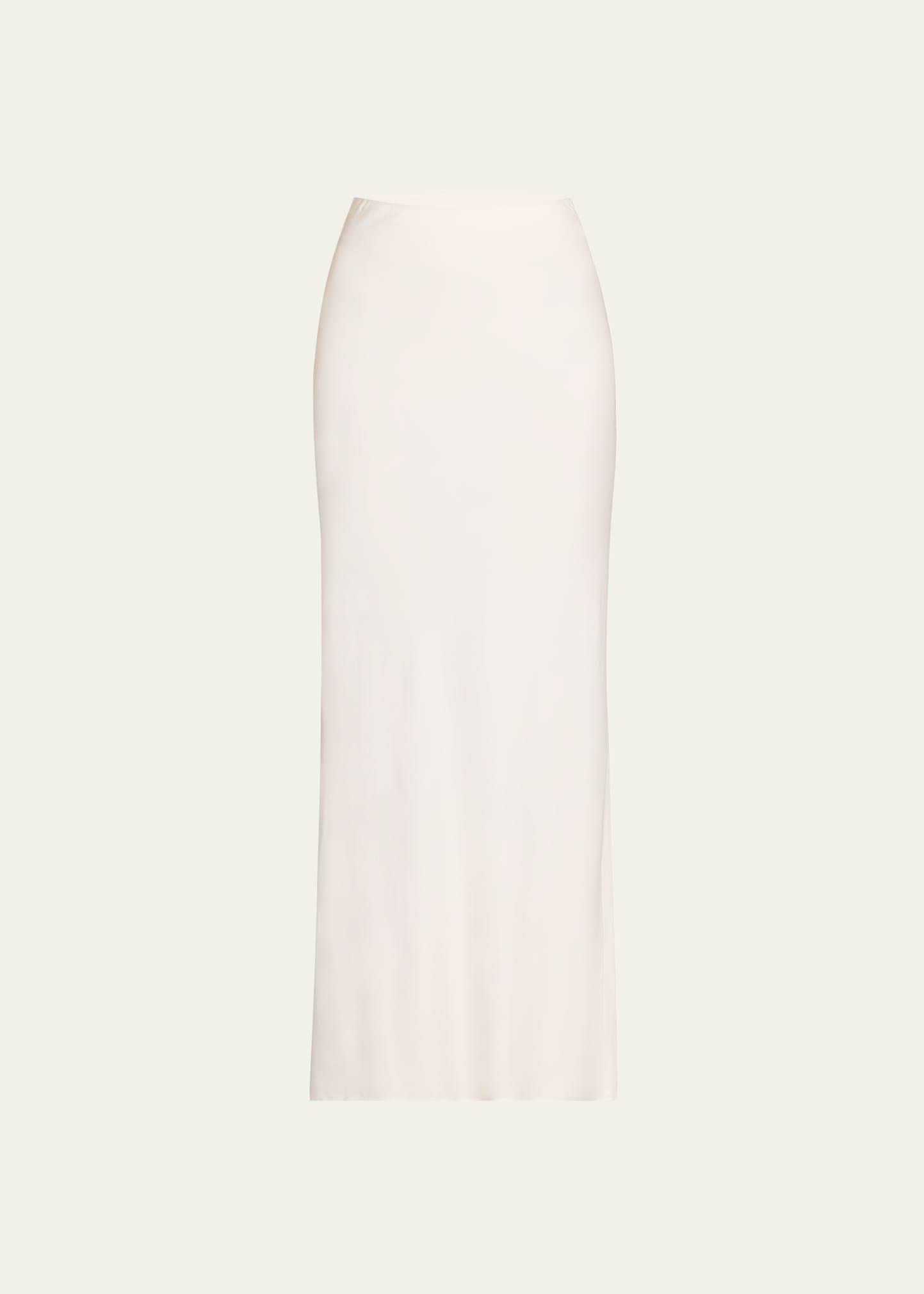 bias-cut stretch twill maxi skirt