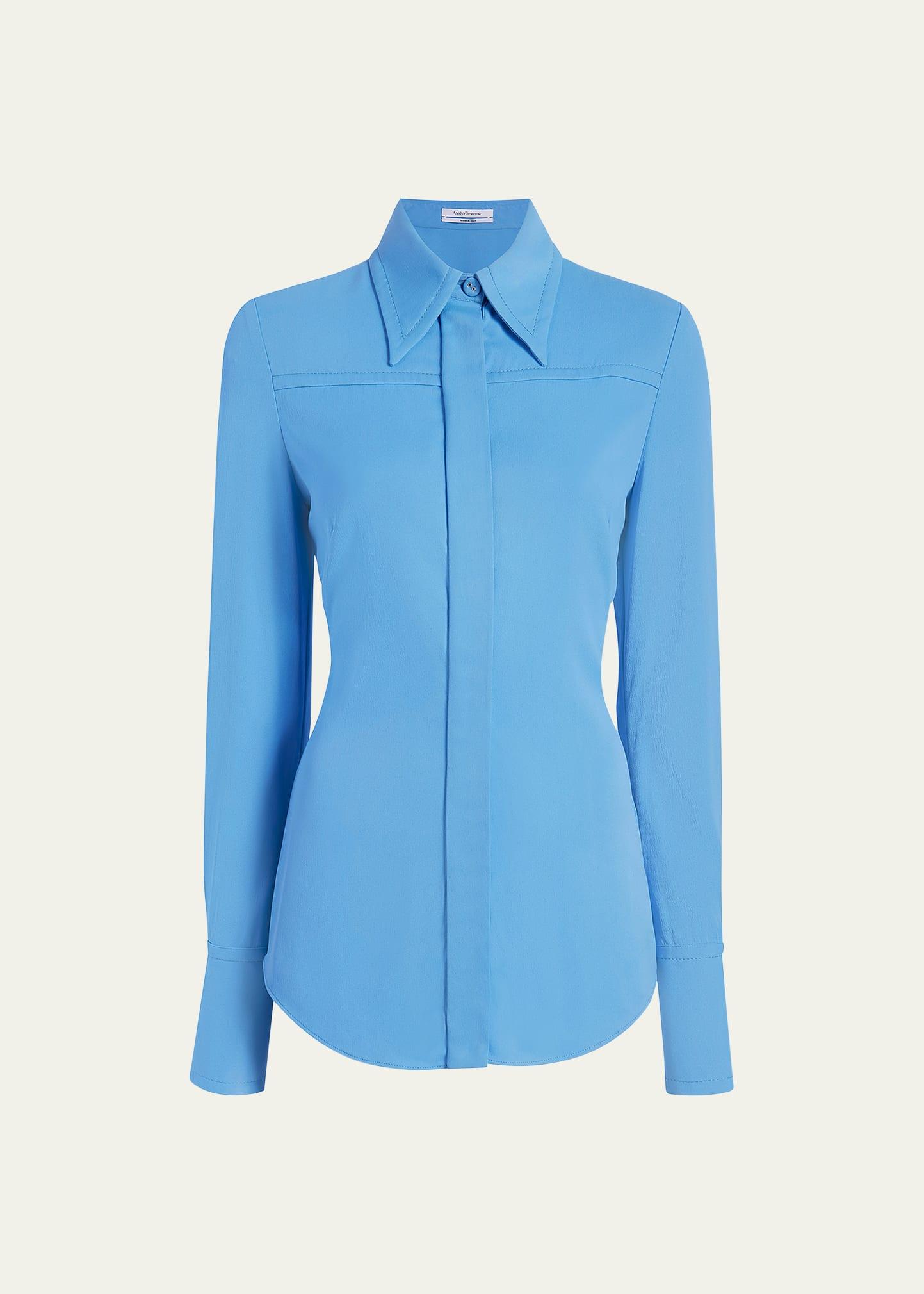 bias seamed button up blouse