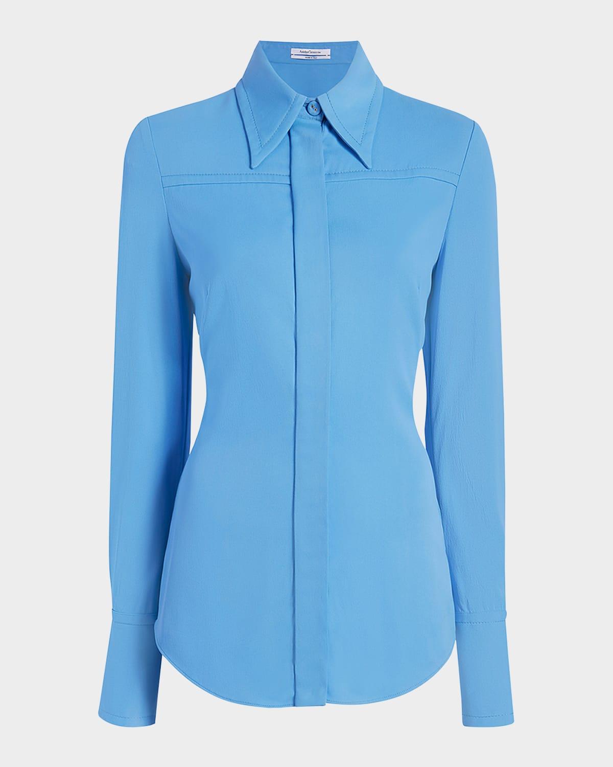 bias seamed button up blouse