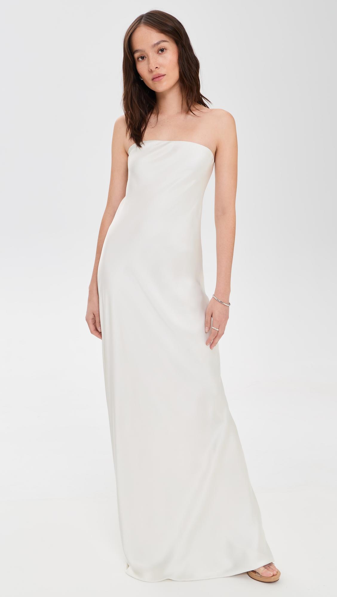 bias strapless gown