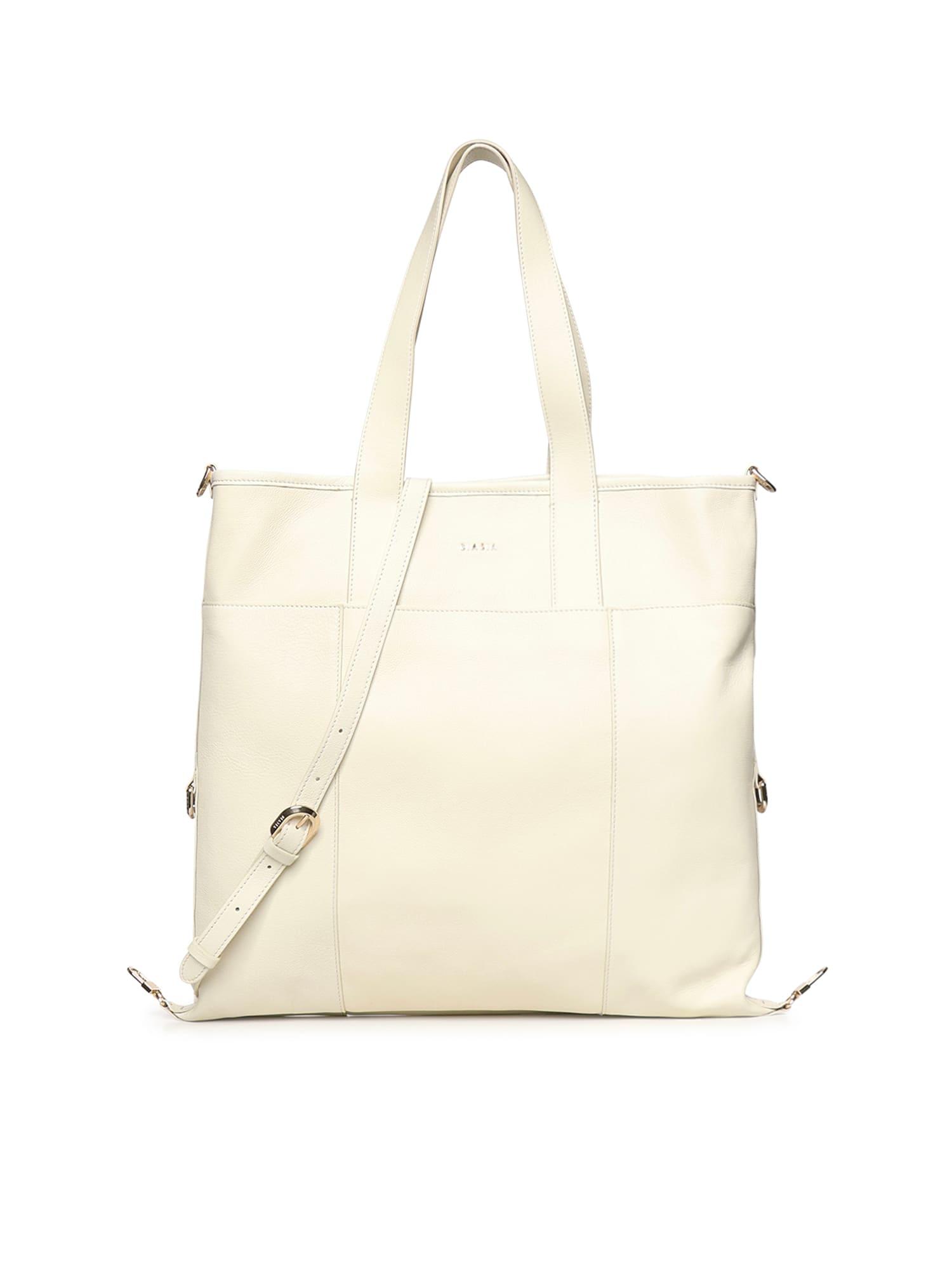 biasia leather tote bag with logo