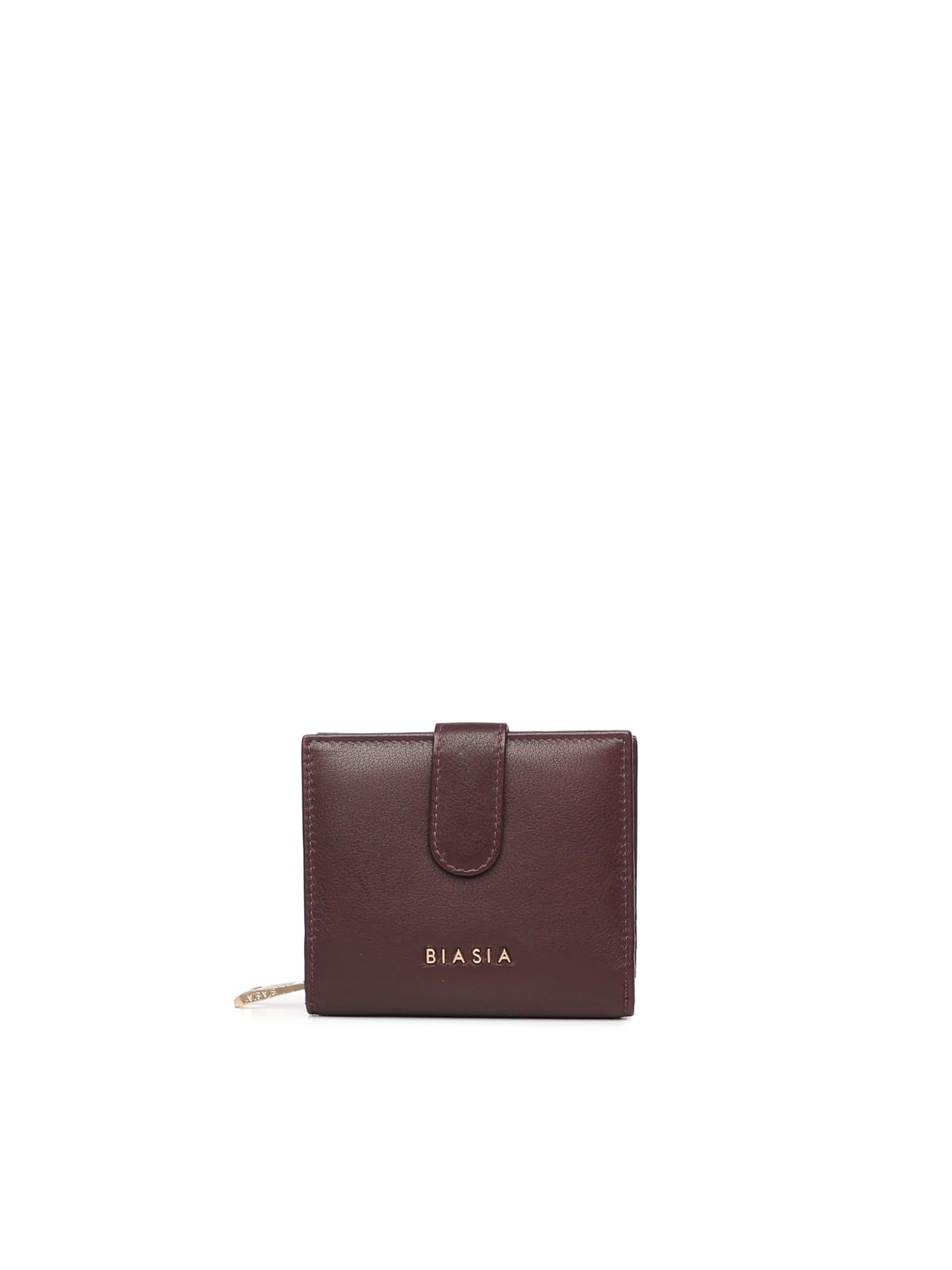 biasia leather wallet with logo