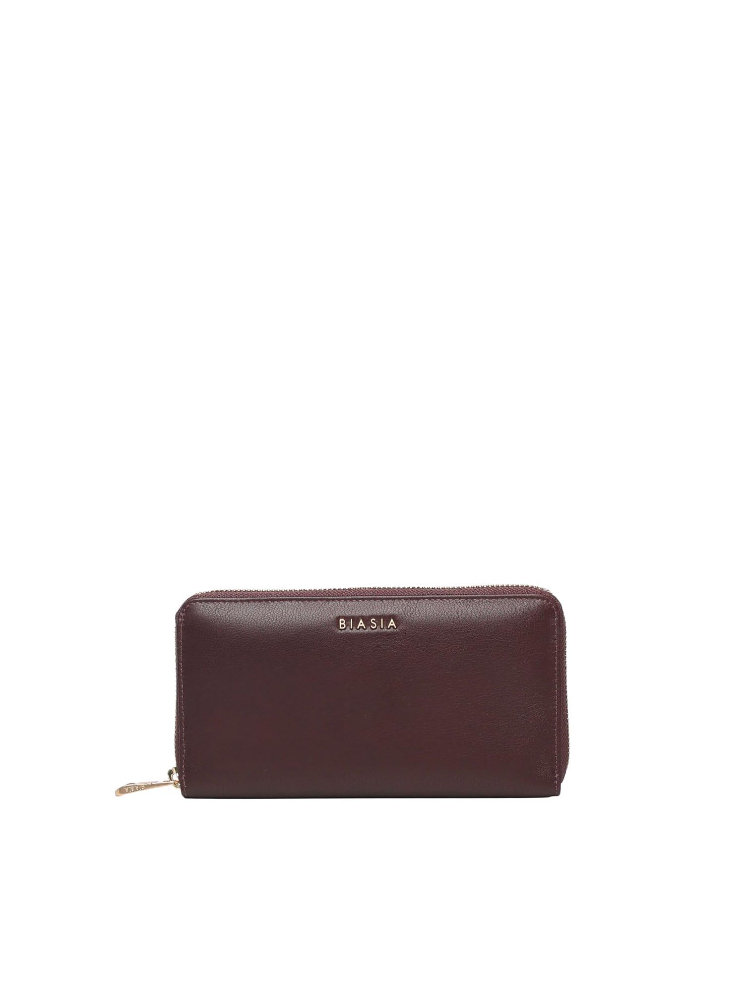 biasia leather wallet with logo