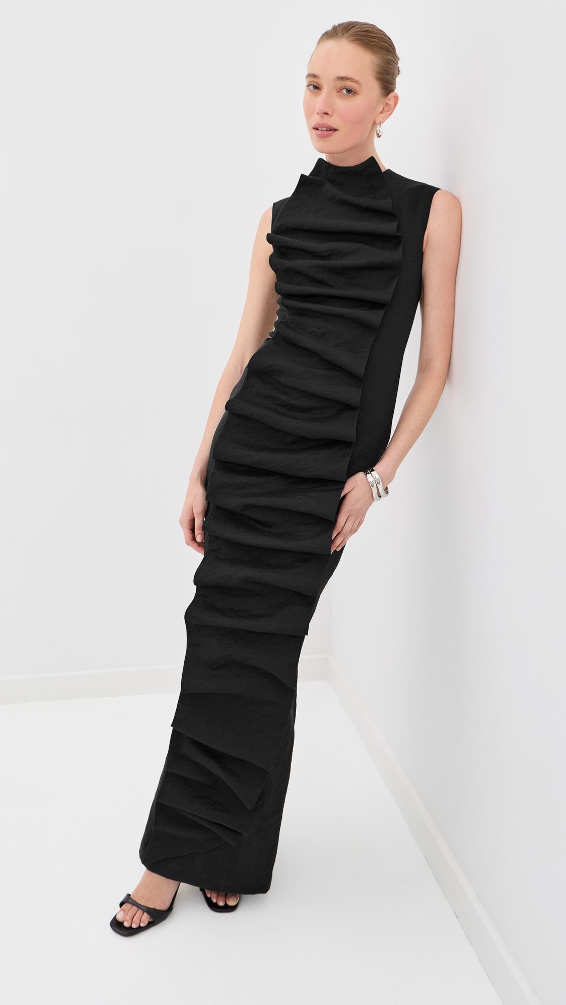 bib front maxi dress