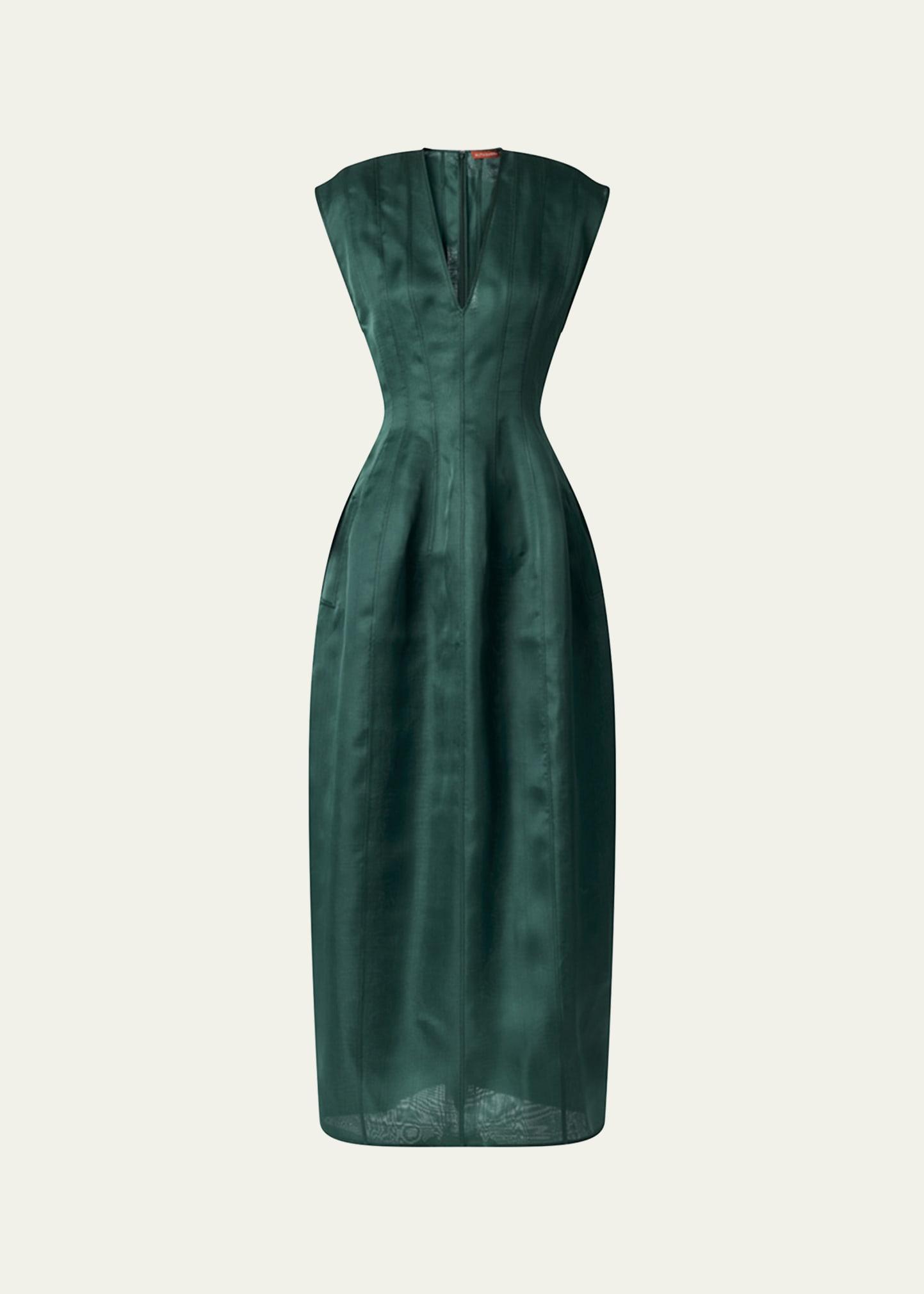 bichette paneled cap-sleeve midi dress