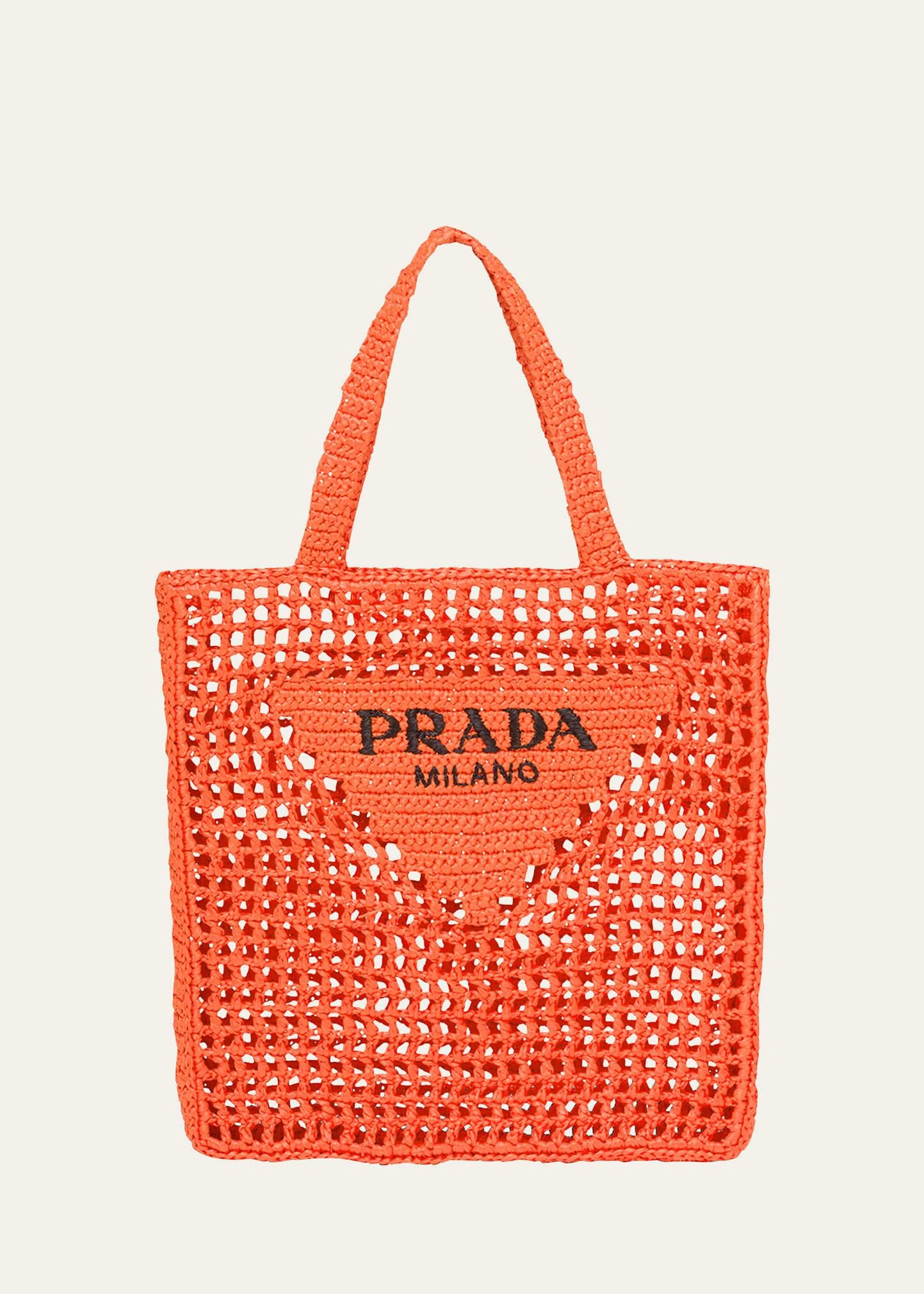 bicolor woven logo shopper tote bag