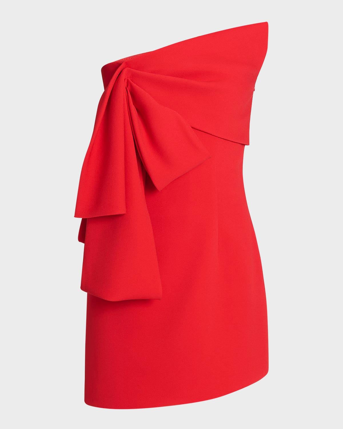 big bow strapless mini dress