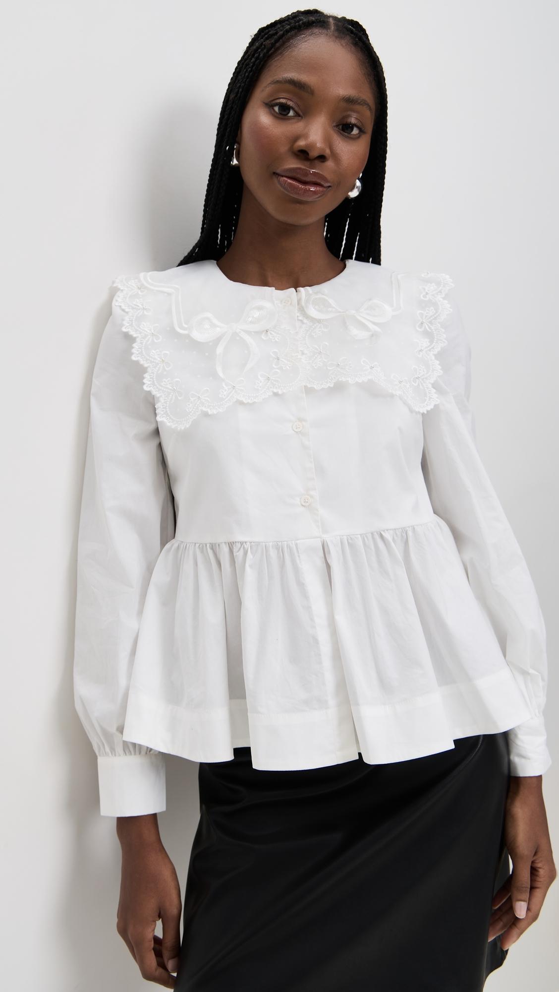 big collar poplin shirt blouse