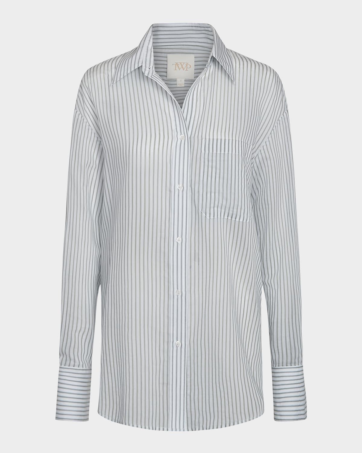 big joe striped button-front shirt