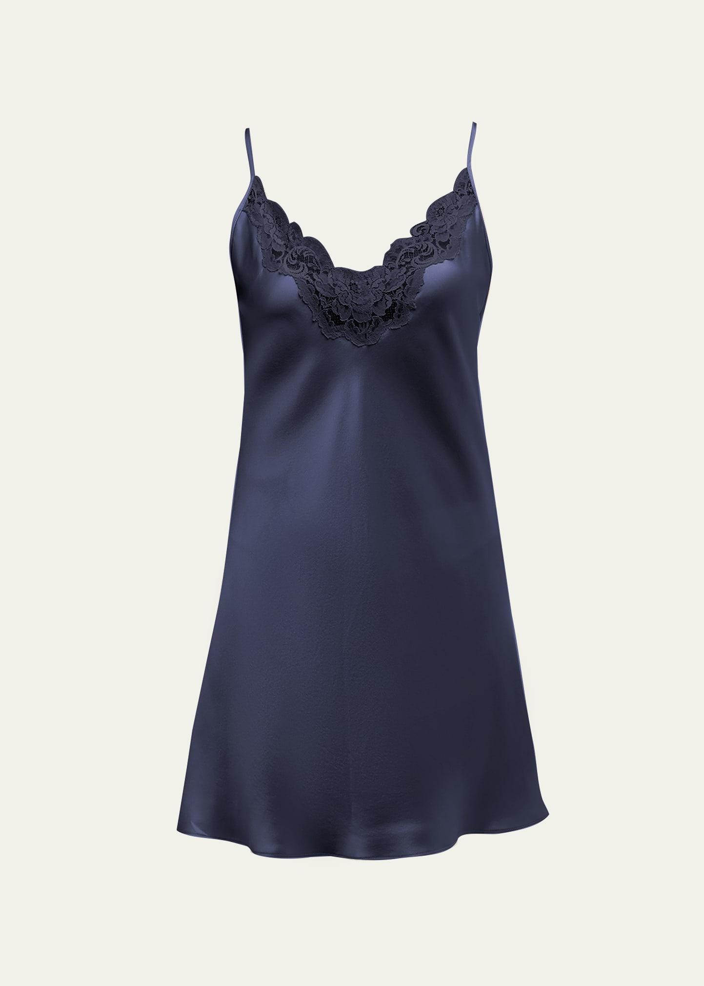 bijoux lace-trim silk chemise