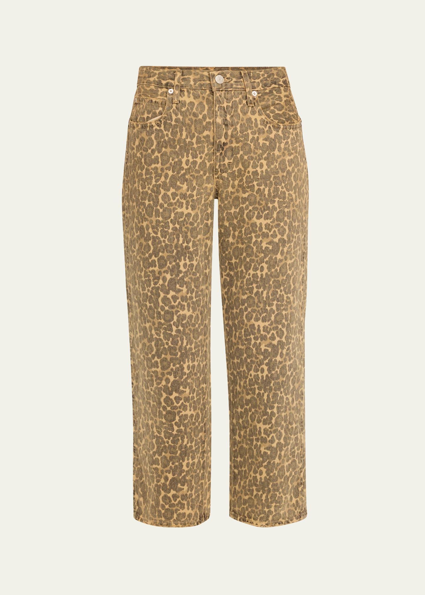 billie cropped leopard jeans
